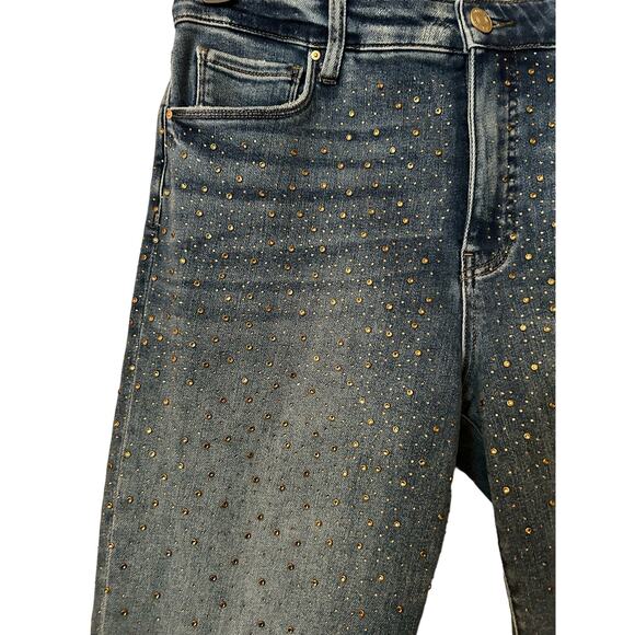 Kut from the Kloth Reese high rise fab ab ankle straight leg Size 14 gold embel - Picture 9 of 10